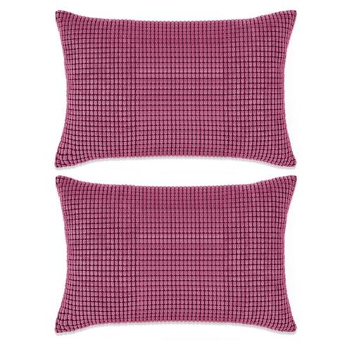 Pudesæt 2 stk. velour 40 x 60 cm lyserød