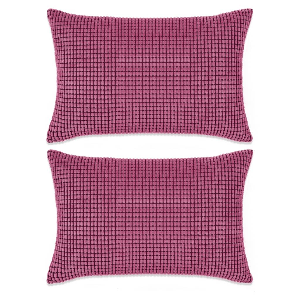 Pudesæt 2 stk. velour 40 x 60 cm lyserød