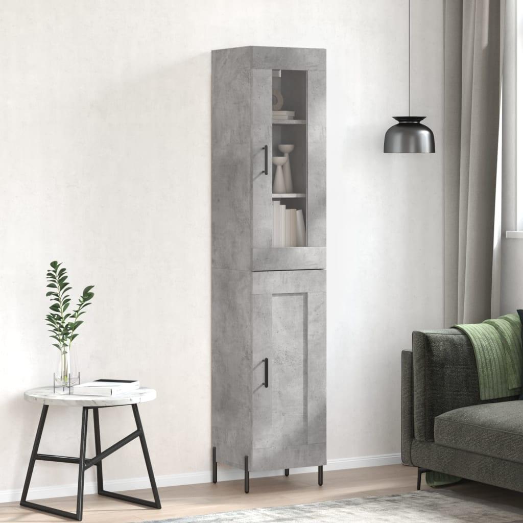 Skab 34,5x34x180 cm konstrueret træ betongrå