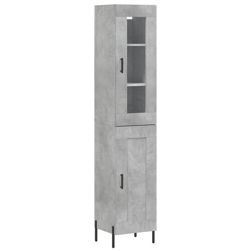 Skab 34,5x34x180 cm konstrueret træ betongrå