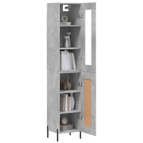 Skab 34,5x34x180 cm konstrueret træ betongrå