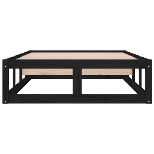 Sengeramme 90x190 cm Single massivt træ sort