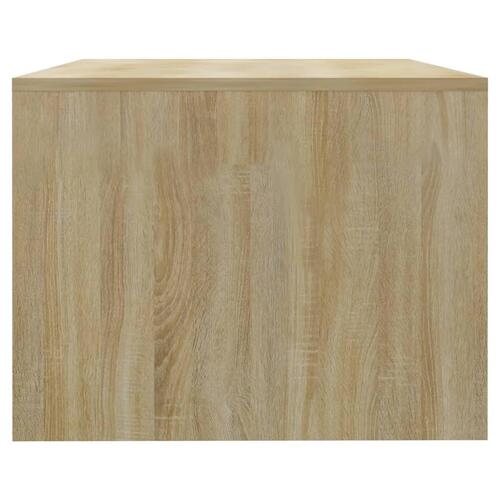 Sofabord 102x55x42 cm konstrueret træ hvid og sonoma-eg