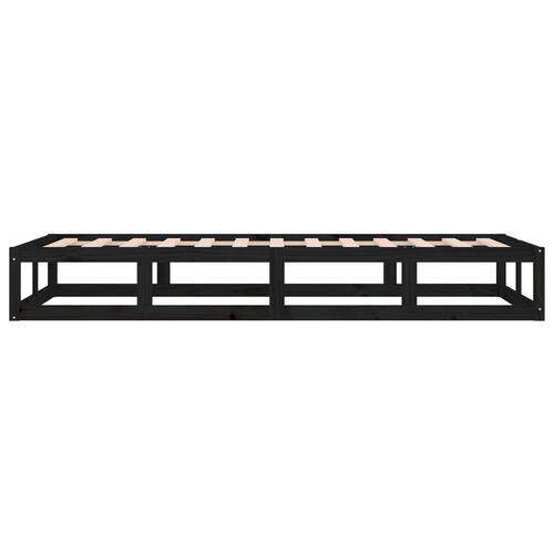 Sengeramme 90x190 cm Single massivt træ sort