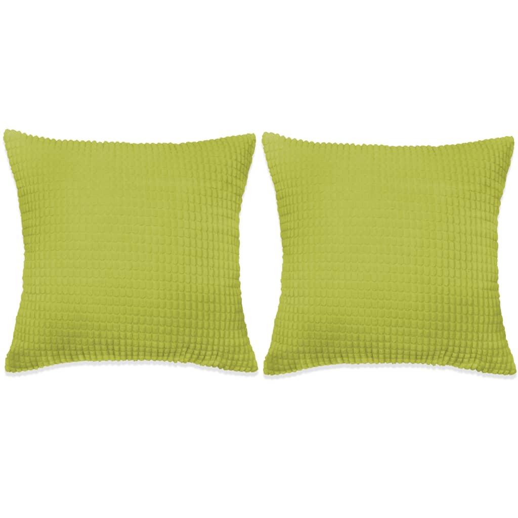 Pudesæt 2 stk. velour 45 x 45 cm grøn