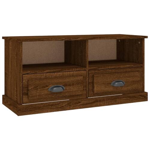 Tv-bord 93x35,5x45 cm konstrueret træ brun egetræsfarve