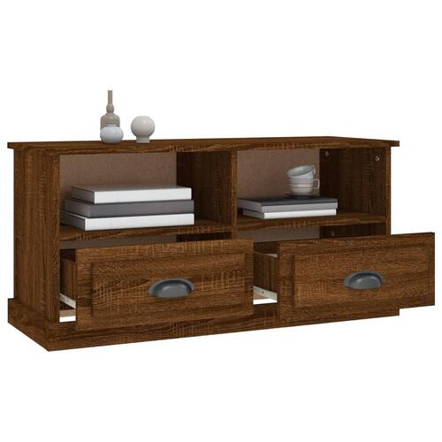Tv-bord 93x35,5x45 cm konstrueret træ brun egetræsfarve