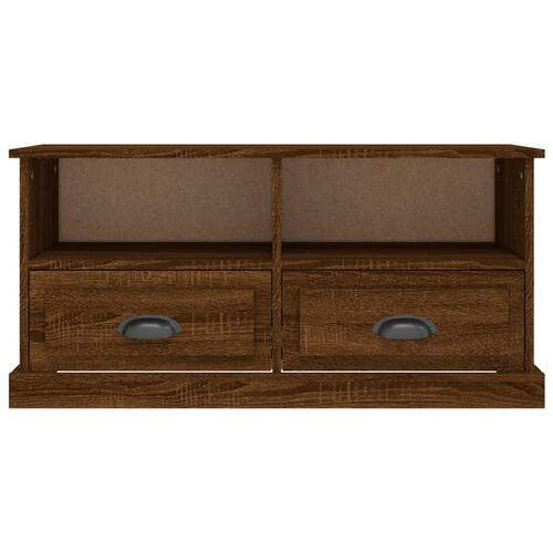 Tv-bord 93x35,5x45 cm konstrueret træ brun egetræsfarve