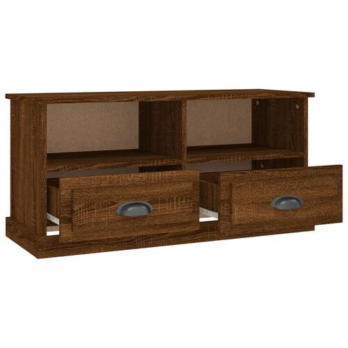 Tv-bord 93x35,5x45 cm konstrueret træ brun egetræsfarve