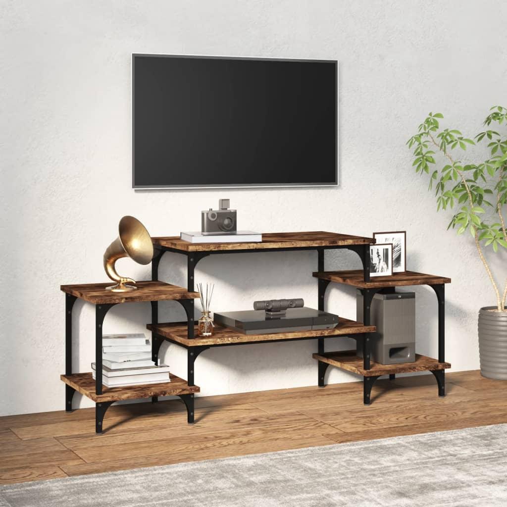 Tv-bord 117x35x52 cm konstrueret træ røget egetræsfarve