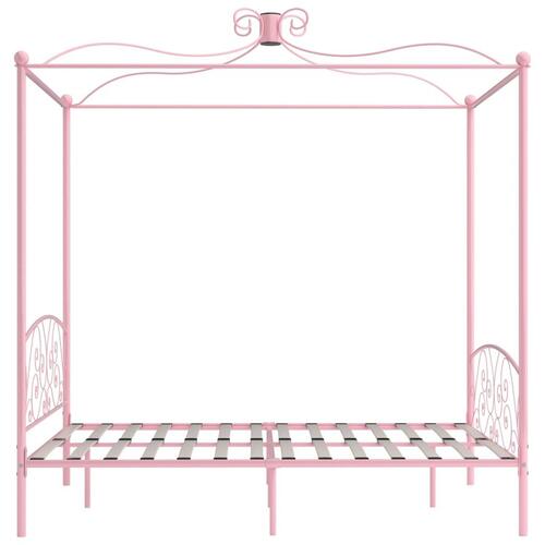 Sengestel til himmelseng 180x200 cm metal lyserød