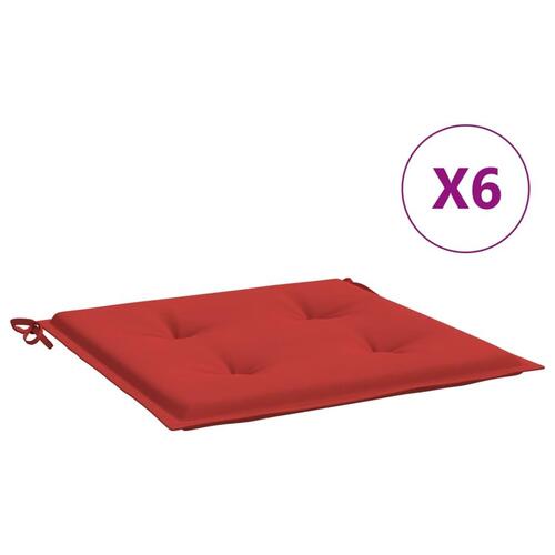 Hynder til havestol 6 stk. 50x50x3 cm oxfordstof rød
