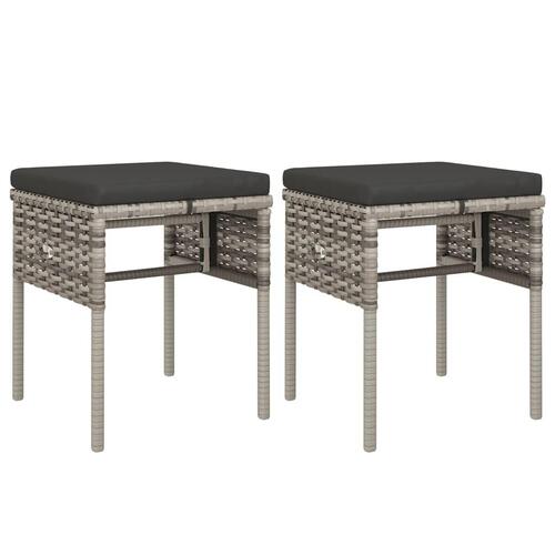 Loungesæt til haven 6 dele med hynder polyrattan grå