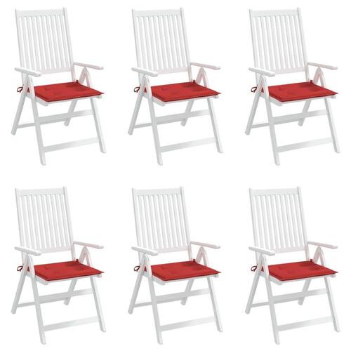 Hynder til havestol 6 stk. 50x50x3 cm oxfordstof rød