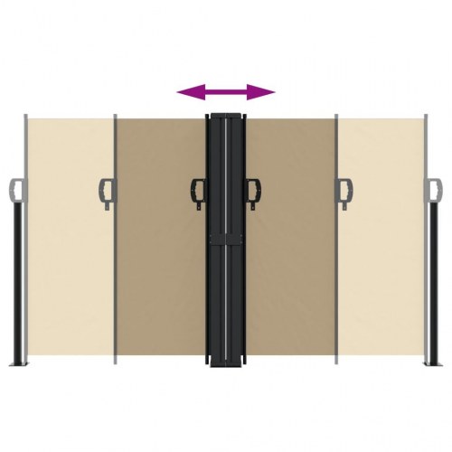 Sammenrullelig sidemarkise 140x1000 cm beige
