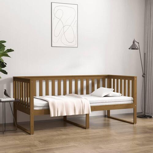 Daybed 90x200 cm massivt fyrretræ gyldenbrun