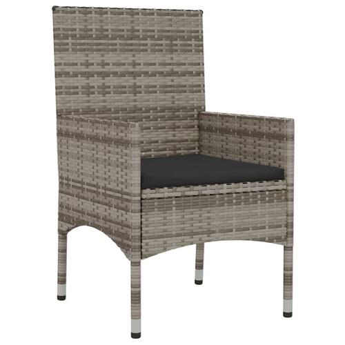 Loungesæt til haven 6 dele med hynder polyrattan grå