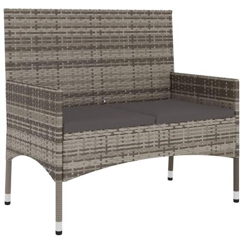 Loungesæt til haven 6 dele med hynder polyrattan grå