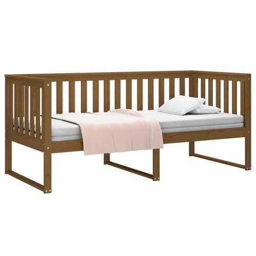 Daybed 90x200 cm massivt fyrretræ gyldenbrun