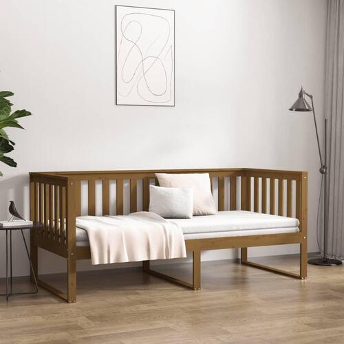 Daybed 90x200 cm massivt fyrretræ gyldenbrun