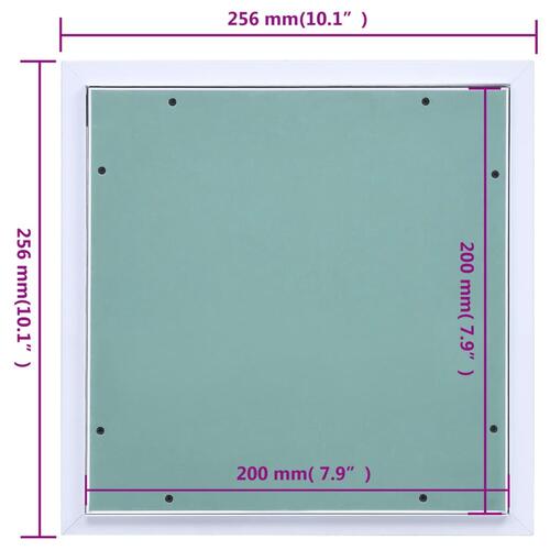 Adgangspanel med aluminiumsramme og gipsplade 200x200 mm