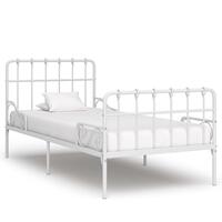 Sengestel med lamelbund 90 x 200 cm metal hvid