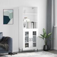 Højskab 69,5x34x180 cm konstrueret træ hvid