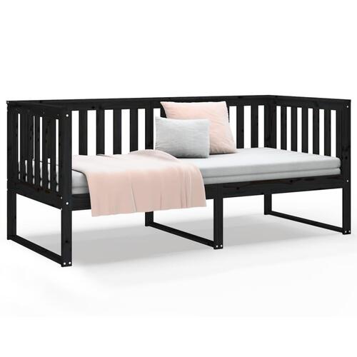 Daybed 90x200 cm massivt fyrretræ sort