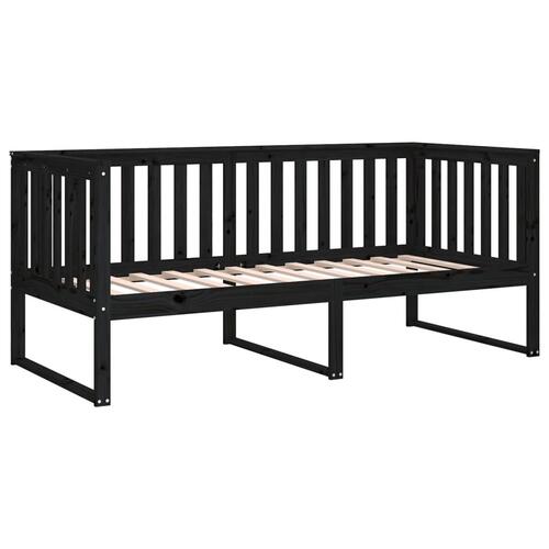 Daybed 90x200 cm massivt fyrretræ sort
