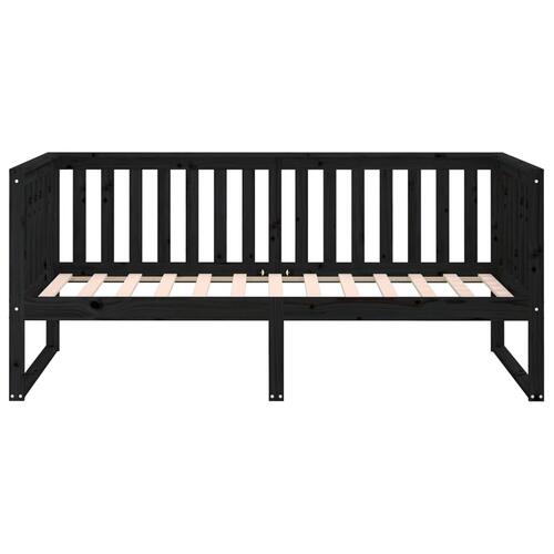 Daybed 90x200 cm massivt fyrretræ sort