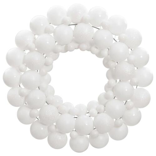 Julekrans 45 cm polystyren hvid