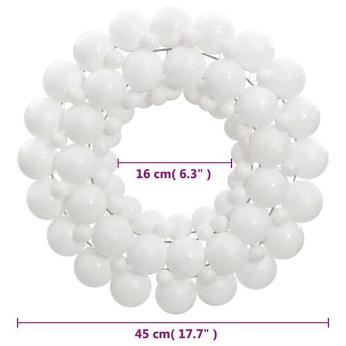 Julekrans 45 cm polystyren hvid