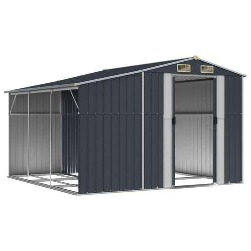 Haveskur 277x279x179 cm galvaniseret stål antracitgrå