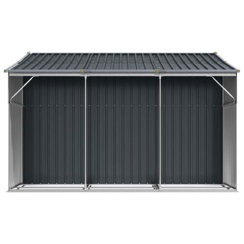Haveskur 277x279x179 cm galvaniseret stål antracitgrå