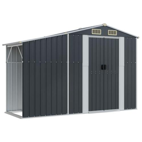 Haveskur 277x279x179 cm galvaniseret stål antracitgrå