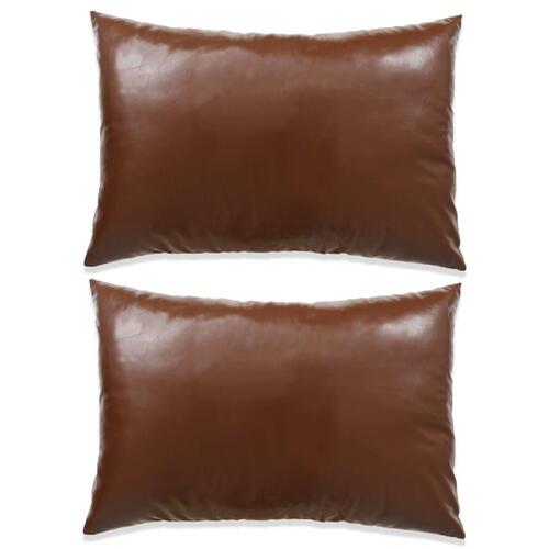 Pudesæt 2 stk. PU 40 x 60 cm brun