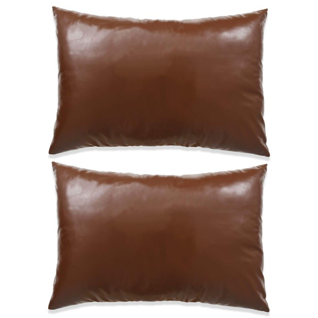 Pudesæt 2 stk. PU 40 x 60 cm brun