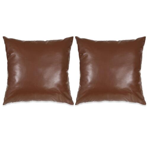 Pudesæt 2 stk. PU 60 x 60 cm brun
