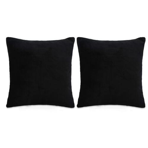 Pudesæt 2 stk. velour 45 x 45 cm sort