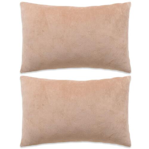 Pudesæt 2 stk. velour 40 x 60 cm beige