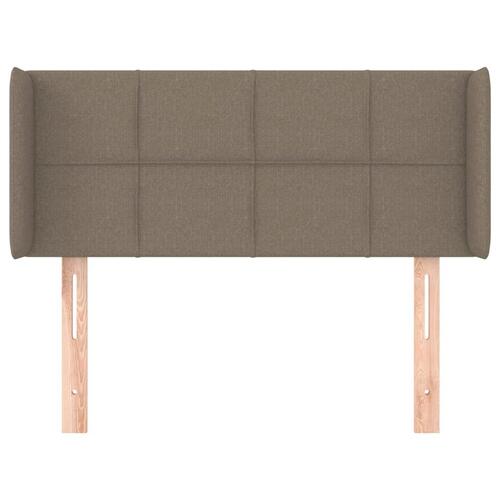 Sengegavl med kanter 83x16x78/128 cm stof gråbrun