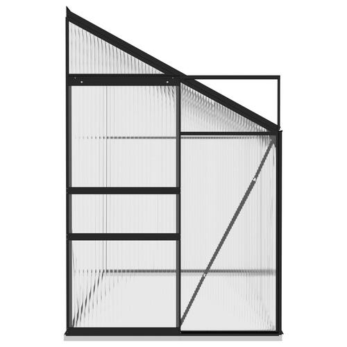 Drivhus 6,5 m³ aluminium antracitgrå