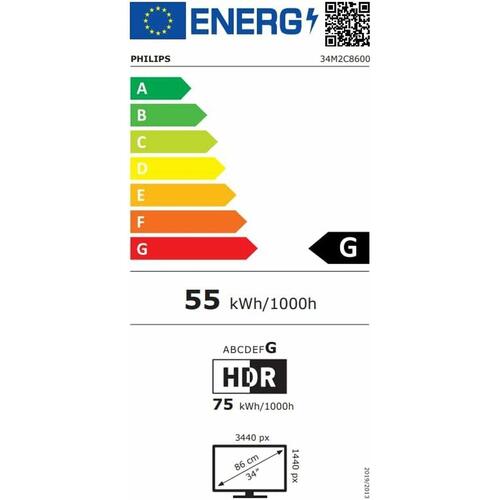 Gaming skærm Philips 34M2C8600/00 34" Wide Quad HD 50-60 Hz
