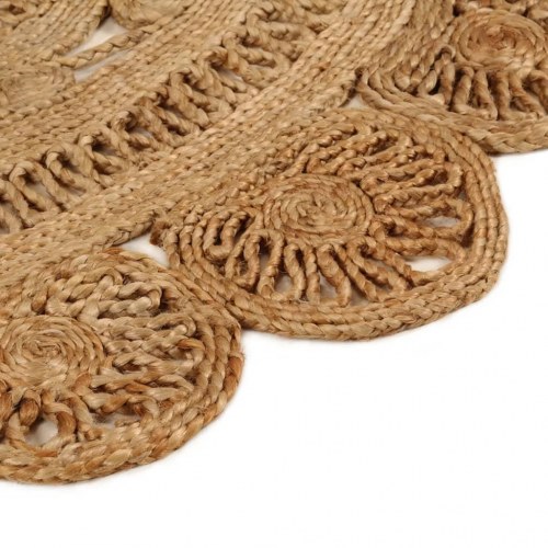 Gulvtæppe 90 cm håndflettet jute rundt