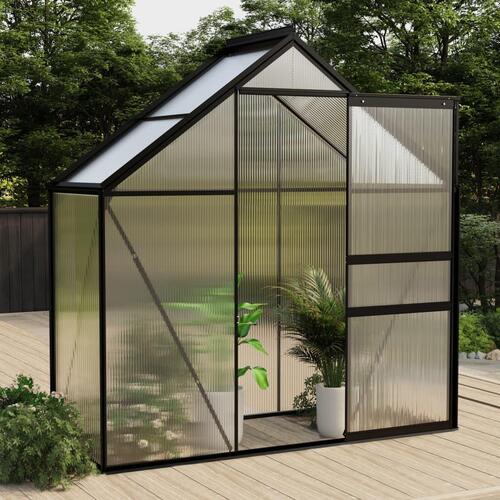 Drivhus 1,33 m² aluminium antracitgrå