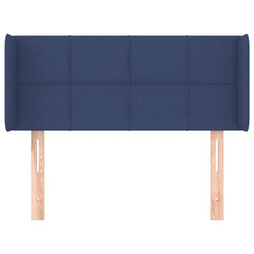 Sengegavl med kanter 83x16x78/128 cm stof blå