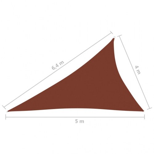 Solsejl trekant 4 × 5 × 6,4 m - oxfordstof, terrakotta