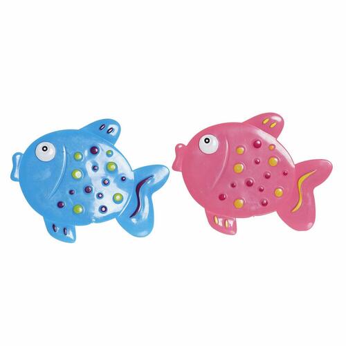 Bademåtte 13 x 1 x 10,5 cm Blå Pink Børns PVC Fisk (2 enheder)