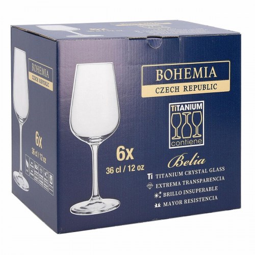 Bohemia Crystal Belia vinglas 6 stk - 360 ml, gennemsigtig