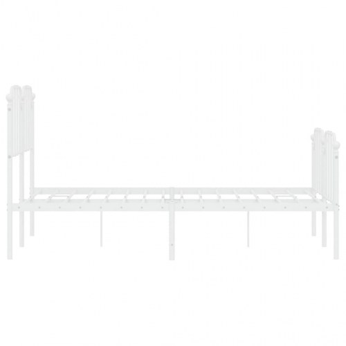 Sengeramme med gavl og fodgærde 120x200 cm - metal, hvid